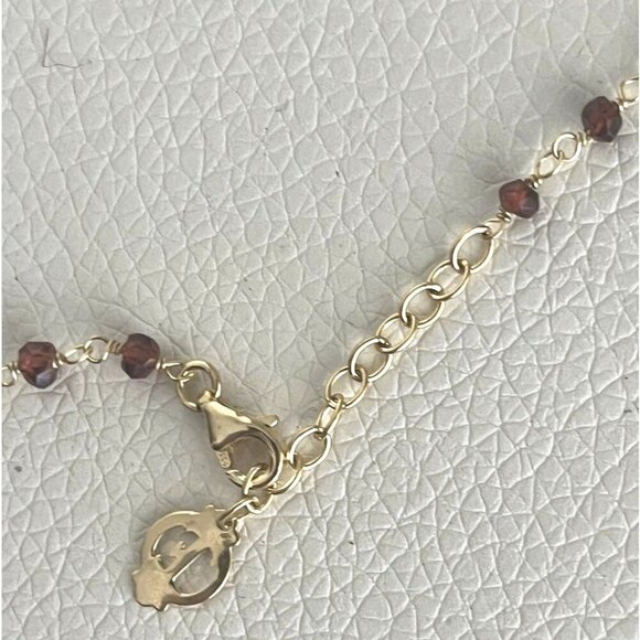 New TAGLIAMONTE 18K Gold plated Garnet Medusa Charm Necklace 18" -Made In Italy - Picture 6 of 9